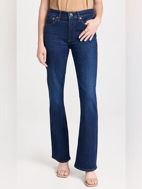 Rag & Bone Clarissa Peyton Casual Dark Indigo Mid Rise Bootcut Jeans